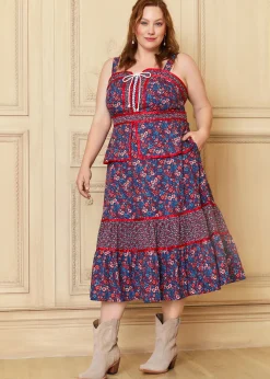 ModCloth x Gunne Sax GUNNE SAX for ModCloth Grace Peplum Midi Dress Circe's Crown Outlet