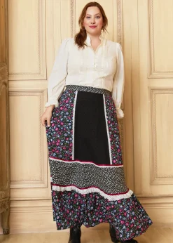 ModCloth x Gunne Sax GUNNE SAX for ModCloth Melissa Maxi Skirt Enchanting Bloom Hot