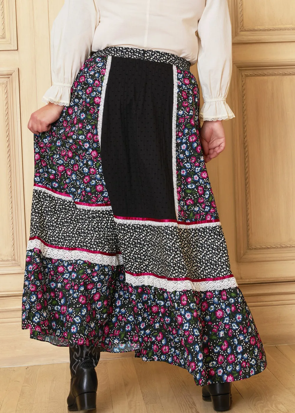 ModCloth x Gunne Sax GUNNE SAX for ModCloth Melissa Maxi Skirt Enchanting Bloom Hot