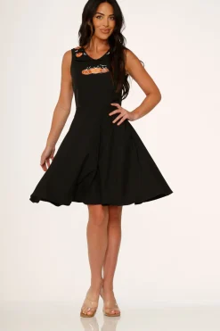 Halloween Pumpkin Embroidery Swing Dress Sale