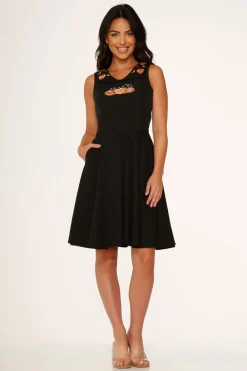 Halloween Pumpkin Embroidery Swing Dress Sale