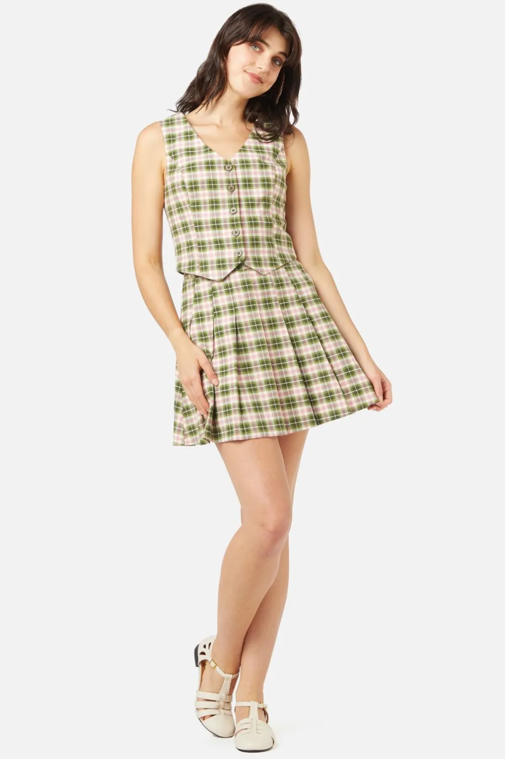 Hazel Check Skirt Hot