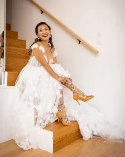 Heart Floral Sheer Crew Sock Clearance