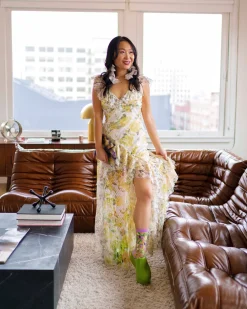 Heart Floral Sheer Crew Sock Clearance