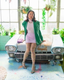 Heart Floral Sheer Thigh High Stockings