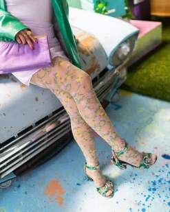 Heart Floral Sheer Thigh High Stockings