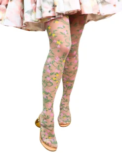 Heart Floral Sheer Thigh High Stockings