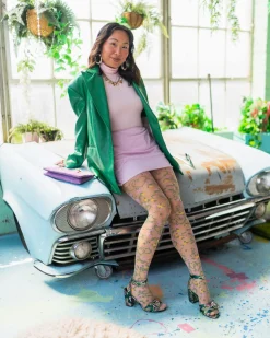 Heart Floral Sheer Thigh High Stockings