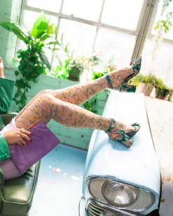 Heart Floral Sheer Thigh High Stockings