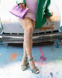 Heart Floral Sheer Thigh High Stockings