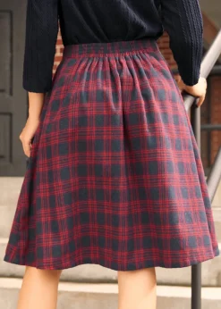 BTC Heart of the Harvest Midi Skirt Cherry Nautica Plaid Best
