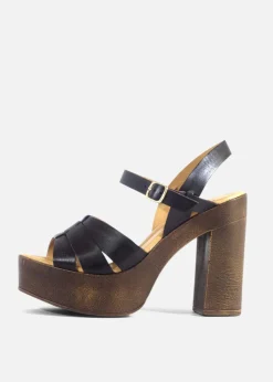 Hollie Wooden Platform Heels Clearance