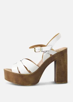 Hollie Wooden Platform Heels Clearance