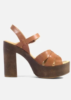 Hollie Wooden Platform Heels Clearance
