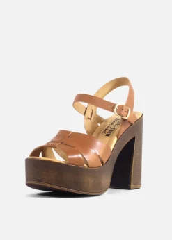 Hollie Wooden Platform Heels Clearance