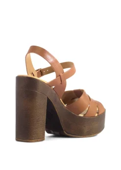Hollie Wooden Platform Heels Clearance