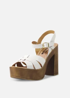 Hollie Wooden Platform Heels Clearance