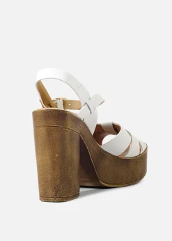 Hollie Wooden Platform Heels Clearance