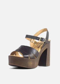 Hollie Wooden Platform Heels Clearance