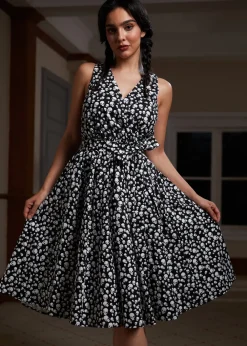 Instant Energy Faux-Wrap Dress Twilight Skull Sale