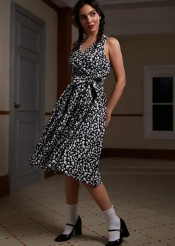Instant Energy Faux-Wrap Dress Twilight Skull Sale