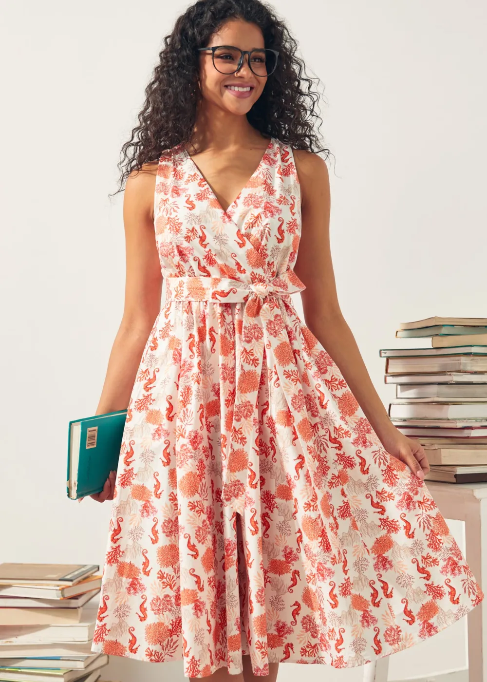 Instant Energy Faux-Wrap Dress Horsing Around