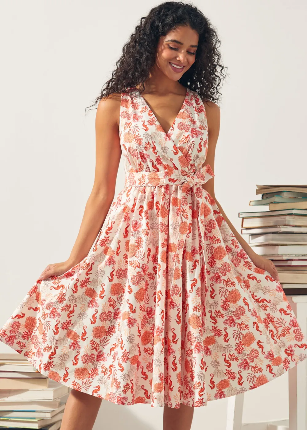 Instant Energy Faux-Wrap Dress Horsing Around