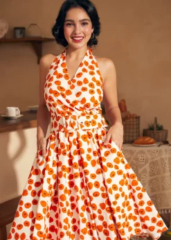 Instant Energy Faux-Wrap Halter Dress Papaver Hot