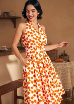 Instant Energy Faux-Wrap Halter Dress Papaver Hot