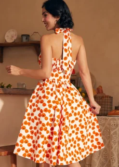 Instant Energy Faux-Wrap Halter Dress Papaver Hot