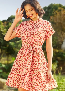 BTC Jazz Age Jive Shirt Dress Cherry Kiss Clearance