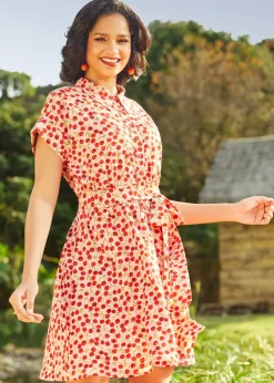 BTC Jazz Age Jive Shirt Dress Cherry Kiss Clearance