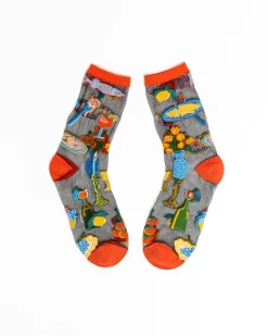 La Dolce Vita Black Sheer Crew Sock Best