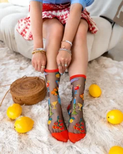 La Dolce Vita Black Sheer Crew Sock Best