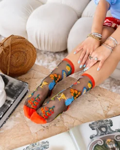 La Dolce Vita Black Sheer Crew Sock Best