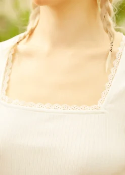 Lace Around the Edges Tee Ivory