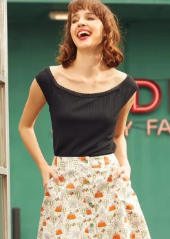 Lace by Day Marilyn Neck Tee Black Outlet