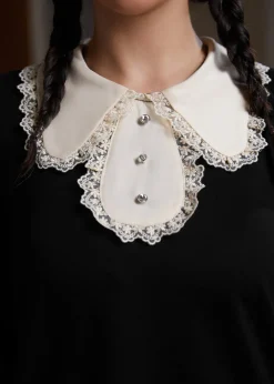 BTC Laced Leaf Shift Dress Bewitching Black New