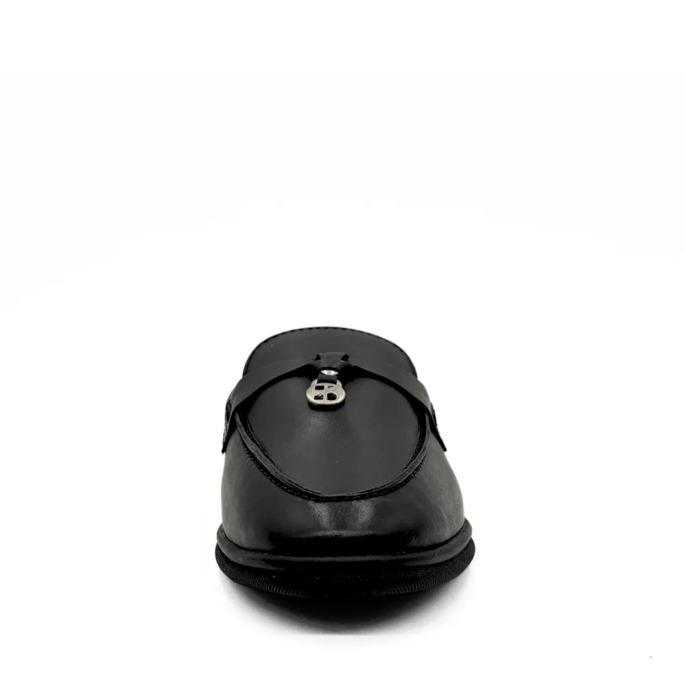 Lasso Leather Slip On Loafers BLACK New