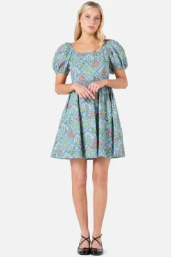 Lattice Floral Mini Dress Best