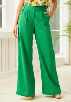 BTC Lazy Afternoon Wide Leg Pants Green Sale