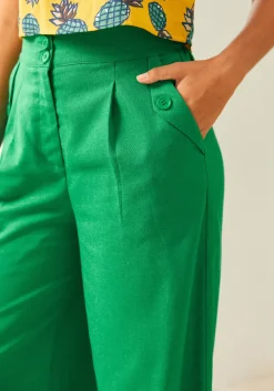 BTC Lazy Afternoon Wide Leg Pants Green Sale