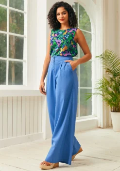 BTC Lazy Afternoon Wide Leg Pants Denim Blue