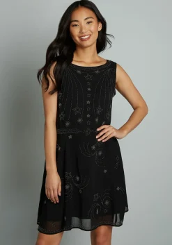 ModCloth Leave Them Starstruck Shift Dress Black Discount