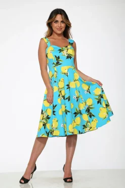 Orchid Bloom Clothing Lemon Print Swing Dress Discount