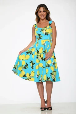 Orchid Bloom Clothing Lemon Print Swing Dress Discount