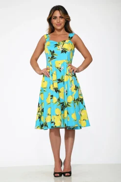 Orchid Bloom Clothing Lemon Print Swing Dress Discount