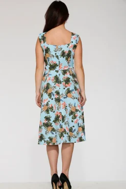 Light Blue Hawaiian Swing Dress Clearance