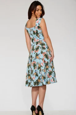 Light Blue Hawaiian Swing Dress Clearance