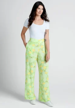 ModCloth Light Of Day Wide-Leg Pants Dandy Floral Mint Best